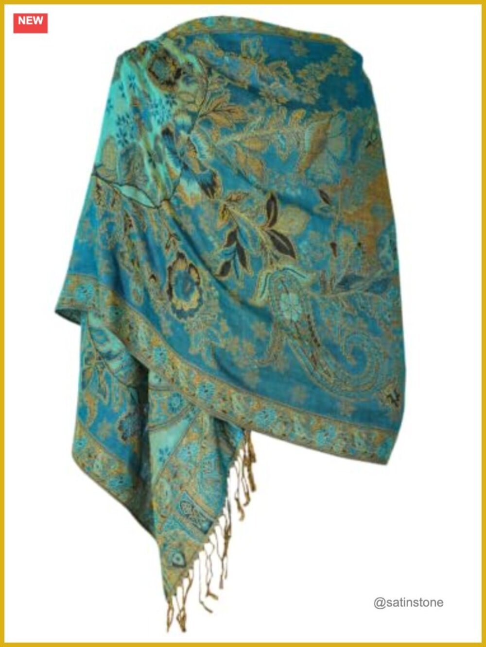 Reversible Paisley Pashmina Shawl Wrap Fringe All-Season Women